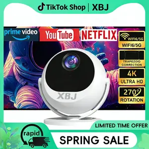 2026 all-new flagship upgraded 4K mini projector with auto keystone correction & electric focus projector support. Features Bluetooth 5.0 and Android 12.0 smart OS, making it a great outdoor movie projector. this video projector phone casting.