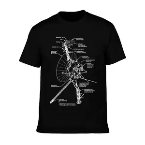 Retro T Shirt with Space Satellite Antenna Pattern Men's Vintage Graphic Tee Unique Cosmic Design for Fashion Enthusiasts Galaxy Starry Printed Short Sleeve Casual Top Summer Streetwear Oversized Fit