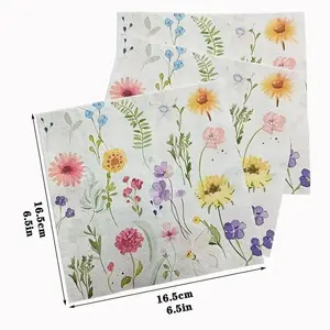 20pcs 33*33cm 2-Ply Colourful Wood Pulp Napkins Floral Style Party Decoration Paper Placemats Butterfly Bone Bart Paper