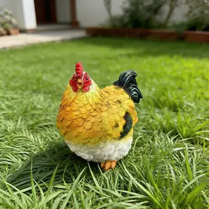 Country Style Hen Resin Figurine, Waterproof Sunproof Garden Decor, Rustic Farmhouse Table Ornament, Outdoor Patio Decoration