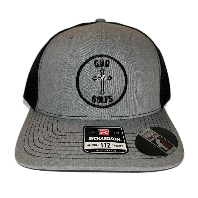Richardson Grey God Golfs Snapback with Black Back & Logo Adjustable Baseball Cap Original Trucker 112