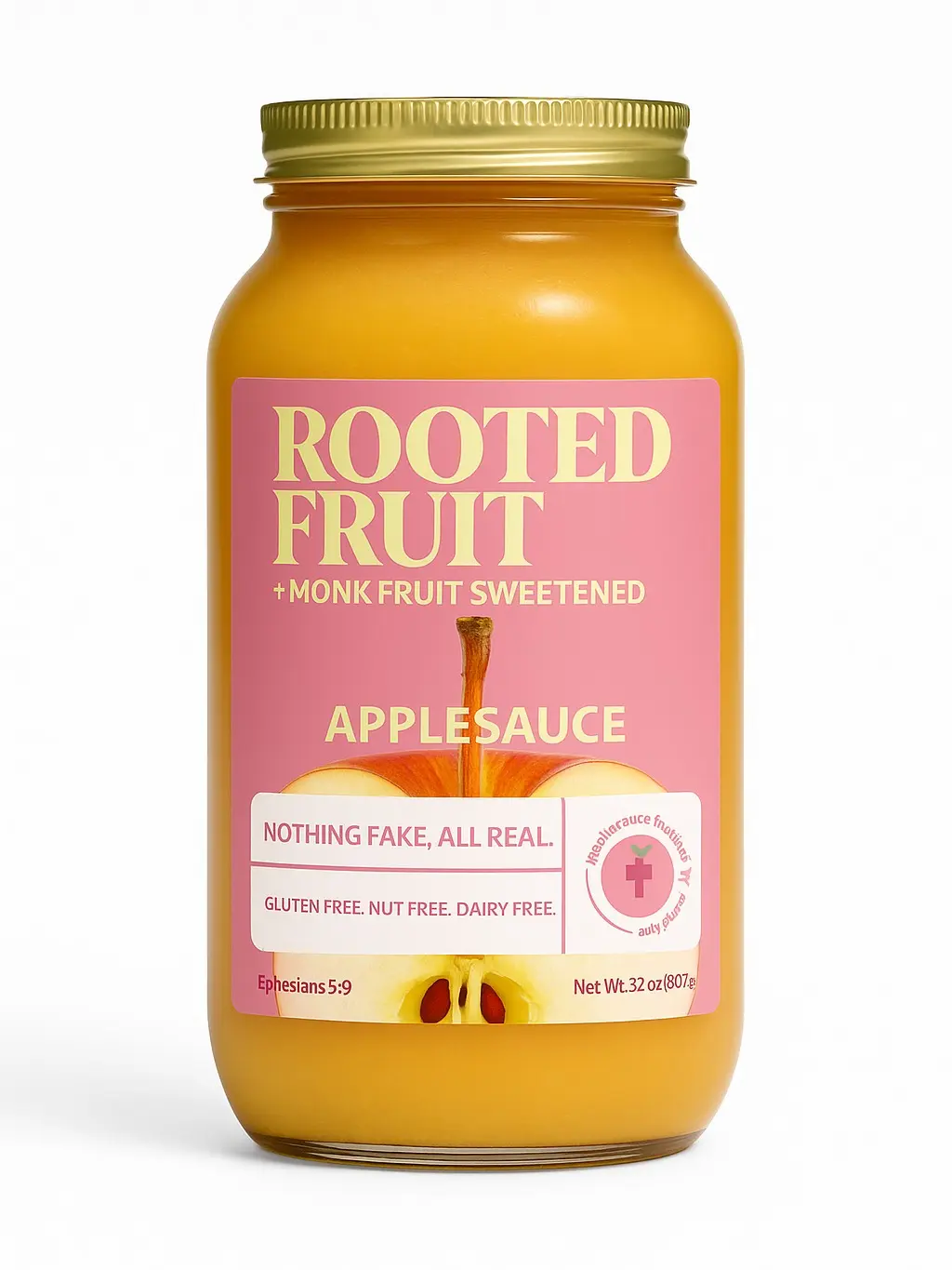 Homemade All-Natural Applesauce – (32oz Jar)