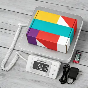 Shipping Scale 40kg/88lbs*0.1oz  with Ac Adapter Highly Accurate Postal ScaleSmall-sized Transport Scale with Hold/Tare/Split display LCD Display, Digital Postage Scale for Packages/Luggage/pet 0121