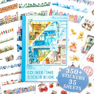 30Sheets Vintage Street Corner Scrapbook Sticker Book – Retro Cityscape Decals for Scrapbook Page, Travel Journals, Memory Albums, Bullet Journals, and Nostalgic DIY Projects, Perfect for Urban Life Storytelling & Gift-Giving