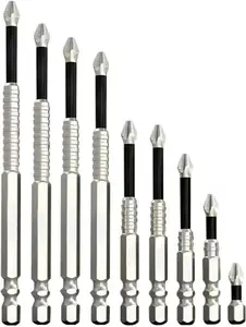 High Magnetic Screwdriver Drill Bit Set, Strong Magnetic Durability Screwdriver Drill Bit Set Magnetic Electric Screwdriver Set, Universal Anti-Slip Magnetic Electric Screwdriver Set (9 Pcs)