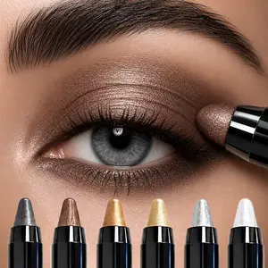 6Pcs MooGlamor Dual Ended Eyeshadow Pencil Long Lasting Matte Finish Waterproof Smudgeproof Cream Silkworm Stick Portable Buildable Eye Makeup Pens Daily Cosmetic DealsForYouDays