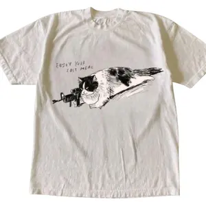 Funny Armed Cat T-Shirt, Enjoy Your Last Meal Cat Shirts, Funny Meme Shirt, Dark Humor Kitty ShirtCrew Neck, Menswear Top, Womenswear Top Underwear Streetwear