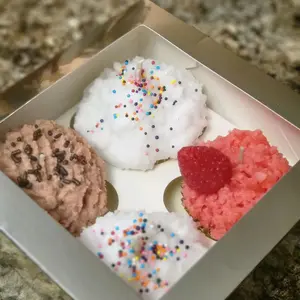 Variety 4 pack Strawberry, Chocolate and Vanilla Scented Cupcake Candles Aroma Decoration