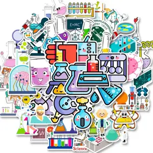 50 Pack of Chemistry, Laboratory, Science and Equipment Stickers and Decals. No Duplicates. Waterproof