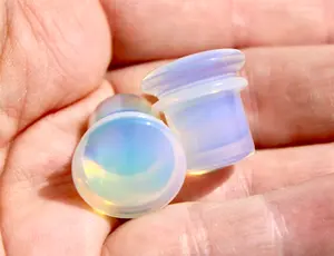Opalite Single Flare Iridescent Rainbow Plugs Pair 3mm-25mm