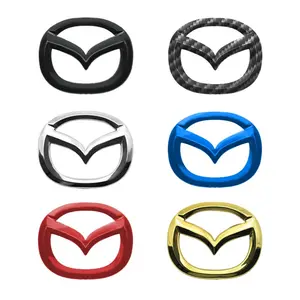 1/2PCS Car Steering Wheel Center Emblem Cover Sticker Decoration Accessories For Mazda 2 3 6 5 Demio CX3 CX4 CX5 CX-4 CX-5 CX7 CX30 MX3 MX5 MS Speed Axela Atenza Car Stickers