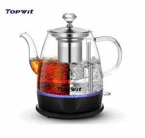Topwit Electric Kettle Glass, For Hot Water, Tea and Coffee Dual Purpose Design, BPA-Free, 1L Pour Over Removable Stainless Steel Infuser,tea kettle