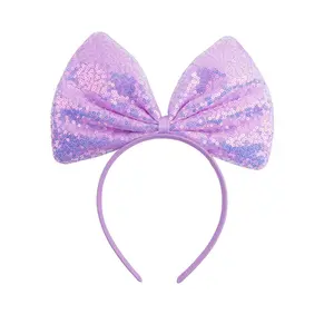 Large Sparkly Sequin Bow Headbands for Women Girls  Bowknot Headband Big Hair Bows Headband Halloween Party  Costume Headdress Bowknot Hair Bands Accessories