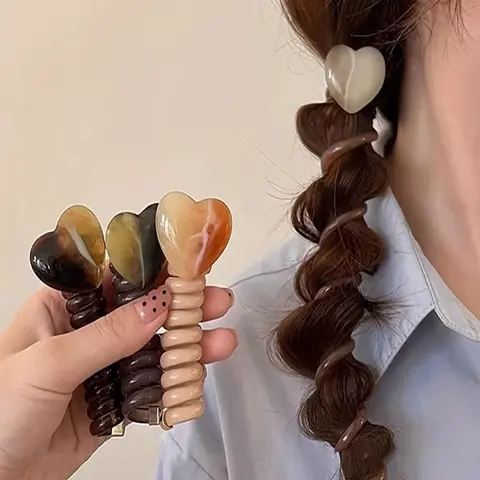 Fashion Heart-Shaped Metal Wire Hairband Set, Elegant Women and Girls Fashionable Hair Accessories, Minimalist Headwear for Thick Hair, 2026 New Style