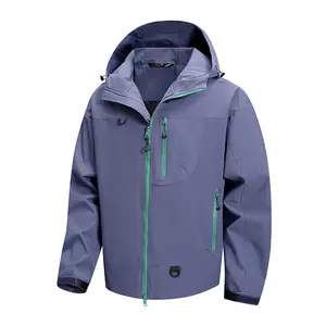 New Outdoor Hooded Couples’ Mountain Climbing Jacket, Hiking Jacket, Spring & Autumn Windproof Waterproof Breathable Stylish Plain Jacket, New Style Couple Trench Coat, Three-Protection Outdoor Mountaineering Jacket, Unisex Loose Casual Hooded Long Sleeve
