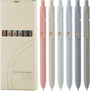 Fine Point Quick-Dry Black Gel Pens - Set of 6 (0.5mm), Smooth Writing - Ideal Office and School Supplies Gift for Women