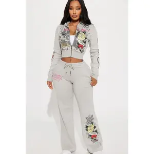 Ed Hardy Rose And Sword Sweatpant - Heather Grey N