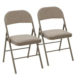 Folding Chairs 2/4 Pack with Padded Seat - Stackable Portable Fabric Chairs Set for Home, Office, Wedding, Party, Patio & Garden Use, Indoor/Outdoor