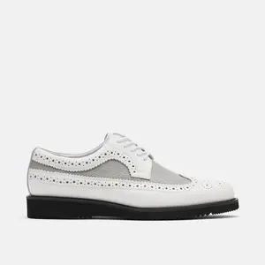 Alexander White/Grey Leather Longwing Sneakers