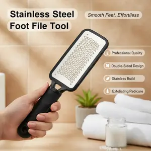 Double Sided Foot File Stainless Steel Callus Remover Dead Skin Exfoliating Pedicure Tool for Smooth Soft Feet 7cm x 21.3cm quality professional, Manicure, Nail Care, Callus Remover For Feet