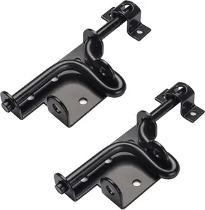 Heavy Duty Slide Bolt Gate Latch with Padlock Hole, Sliding Bolt Gate Lock Door Latches Hardware for Wooden Fences Barn Doors, 2 Pack