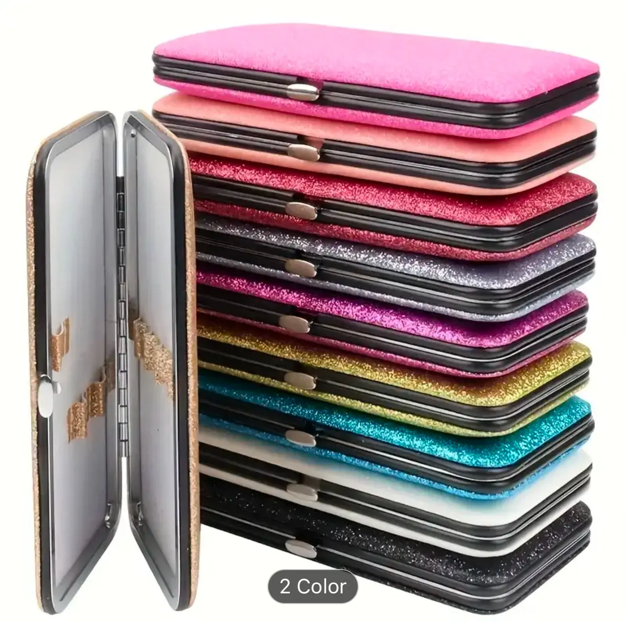 Lash Tweezer Case, Sparkly Glitter Storage Organizer, Protective Holder for Eyelash Extension and Cosmetic Makeup Tools, Cosmetics Makeup Tool