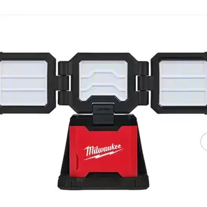 Milwaukee M18 18-Volt Lithium-Ion Cordless 4500 Lumens ROVER Dual Power Triple-Panel Flood & Area Light