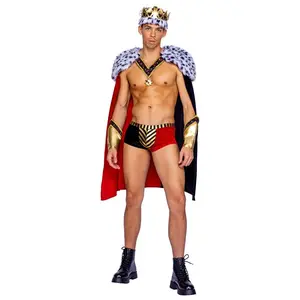 Sexy Faux Fur Royal King of Hearts Costume for Men