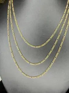 Hermosas cadenas semisolida en tejido figaro oro real 10k