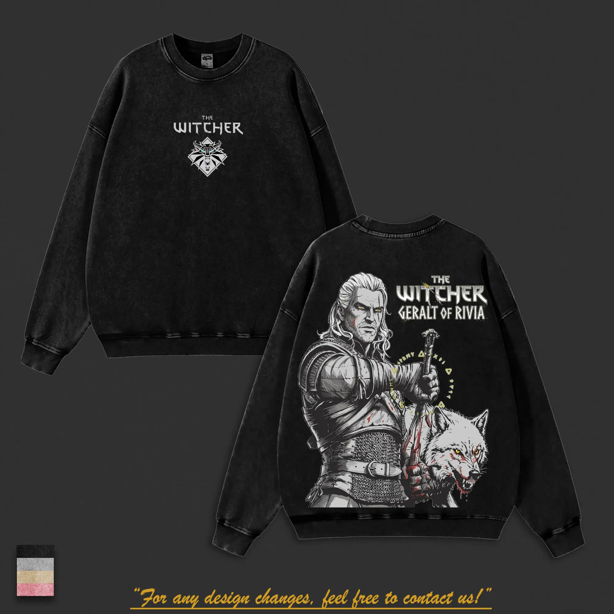 The Witcher Vintage Washed Graphic Tee, Geralt of Rivia Monster Slayer Shirt, White Wolf Dark Fantasy RPG T-Shirt, Wild Hunt Retro Gaming Streetwear, Signs & Silver Sword Aesthetic, 2026 Witcher 3 Songs of the Past Fan Merch Gift