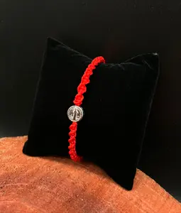 Adjustable Baby Size St Benedict San Benito Medal Red Braided Bracelet