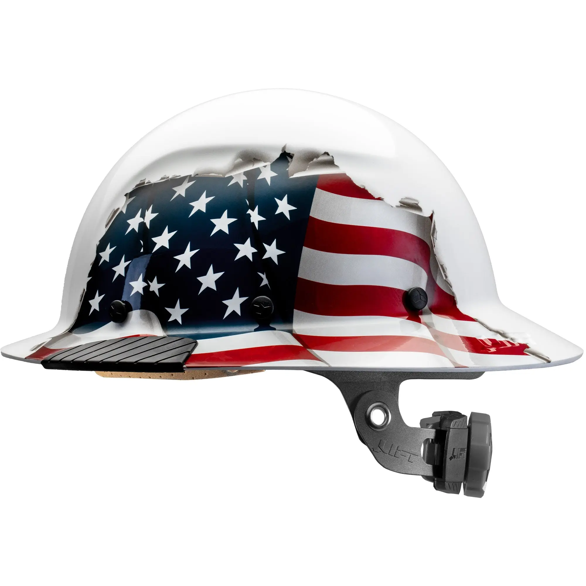 LIFT - DAX American Flag Full Brim Hard Hat - Durable Fiber Reinforced Resin Polymer Shell & Advanced Internal Liner for Impact Resistance and Comfort Safety Glasses Goggles Work Safety Vest