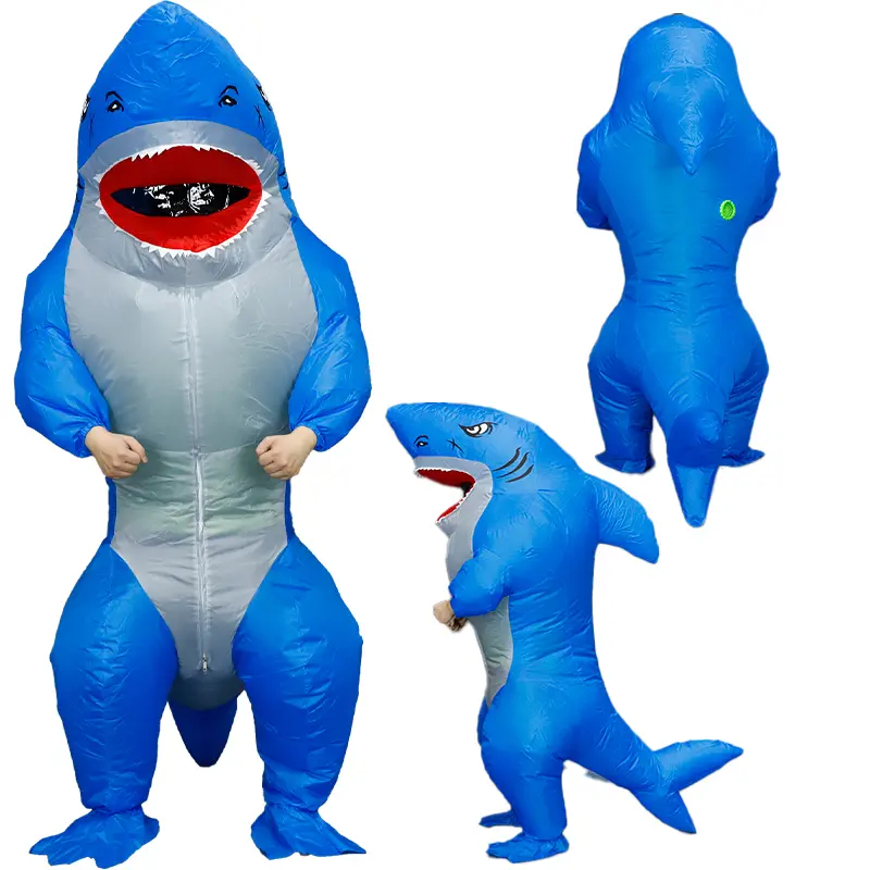 Inflatable Shark Costume for Adults - Hilarious Full Body Blow Up Shark Outfit for Halloween, Cosplay, Beach Parties & Holiday Events