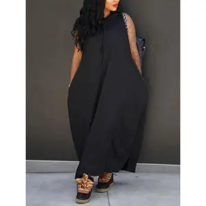 Women Plain Drawstring Hooded Tank Dress 2026 Casual Basic Pocket Sleeveless Summer Fashion Daily Chic