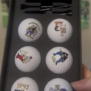 13 Pcs Happy Gilmore Design Golf Balls Gifts Set 6 Golf Ball 6 Tees and 1 Box ,Funny Golf Ball and Tee Accessories Retirement Gifts for Dad Husband Grandpa Golf ball Enthusiasts Golf Accessory