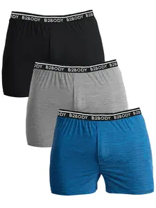 B2BODY Breathable Boxers with Soft Comfort Waistband for Men Small to Big and Tall Cool Touch Boxer Fabric Menswear Underwear Brief Wide Leg Lingerie Relaxed Fit Stretchy
