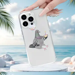Creative Pigeon Birthday Picture Phone Case TPU Shockproof Full Protection Case, Suitable for iPhone 17/16/15/14/13/12/11 PRO MAX PLUS AIR E XS and PROMAX XR, Ideal Gift for Friends and Family, ZB307