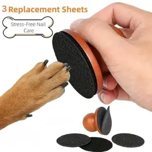 Dog Nail File & Cat Nail File Board – Stress-Free Grooming with 3 Replaceable Sheets, Comfortable Wooden Handle, Perfect for Dogs & Cats, Easy Nail Smoothing
