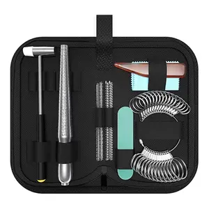 All-in-One 11PC Jewelry Tool Set: Zipper Organizer Included, Ideal For Ring Measurement, Repair & Polishing