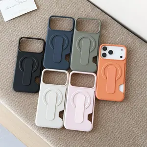 Applicable to iPhone17 liquid silicone magnetic suction bracket mobile phone  Apple 13promax card anti-drop protective  junk Military Grade Rotating Camera Case Pattern Soft Lip Tint Makeup Mirror Clear HD Privacy Screen Protector Kit with Lens