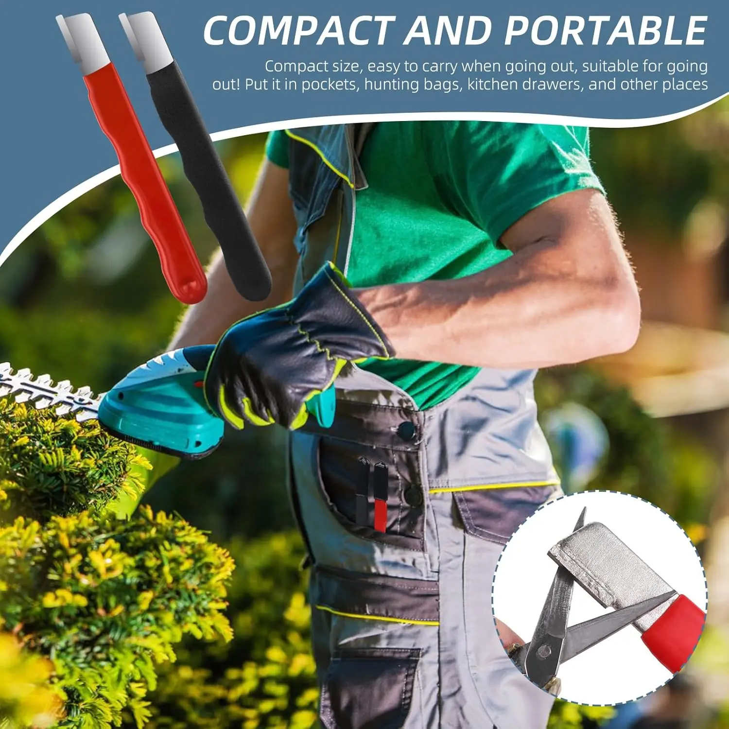 2pieces knife sharpener Portable Multi - Functional Tungsten Steel Garden Tool quickly Sharpener - Ideal for Scissors, kitchen knives, Pruning Shears, Axe & Sickle