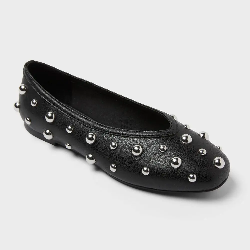 Women’s Sammie Studded Ballet Flats with Memory Foam Insole – A