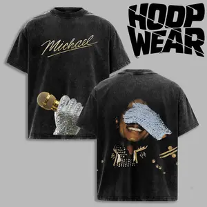 Vintage Michael Jackson King of Pop Tribute Graphic Tee – Iconic Glove & Gold Mic Washed Cotton Streetwear Shirt, Unisex Oversized Streetwear Shirt, Gift for Fan, Pop Culture Shirt