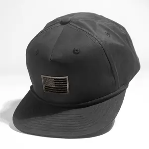 American Flag Hat Rope Snapback | Black and Gray Flag | USA Flag | Trucker Hat | SnapBack | Patch | Golf | Cap | July 4th| Vintage Style Baseball Cap Baseball Cap