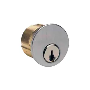 ILCO Grade 1 Mortise Cylinder Security Lock, 5-Pin, 1 1/8" Size, Schlage C Keyway, Adams Rite Cam, KD, 26D, Satin Chrome Finish, Master Keyed, Rekeyable Door Hardware