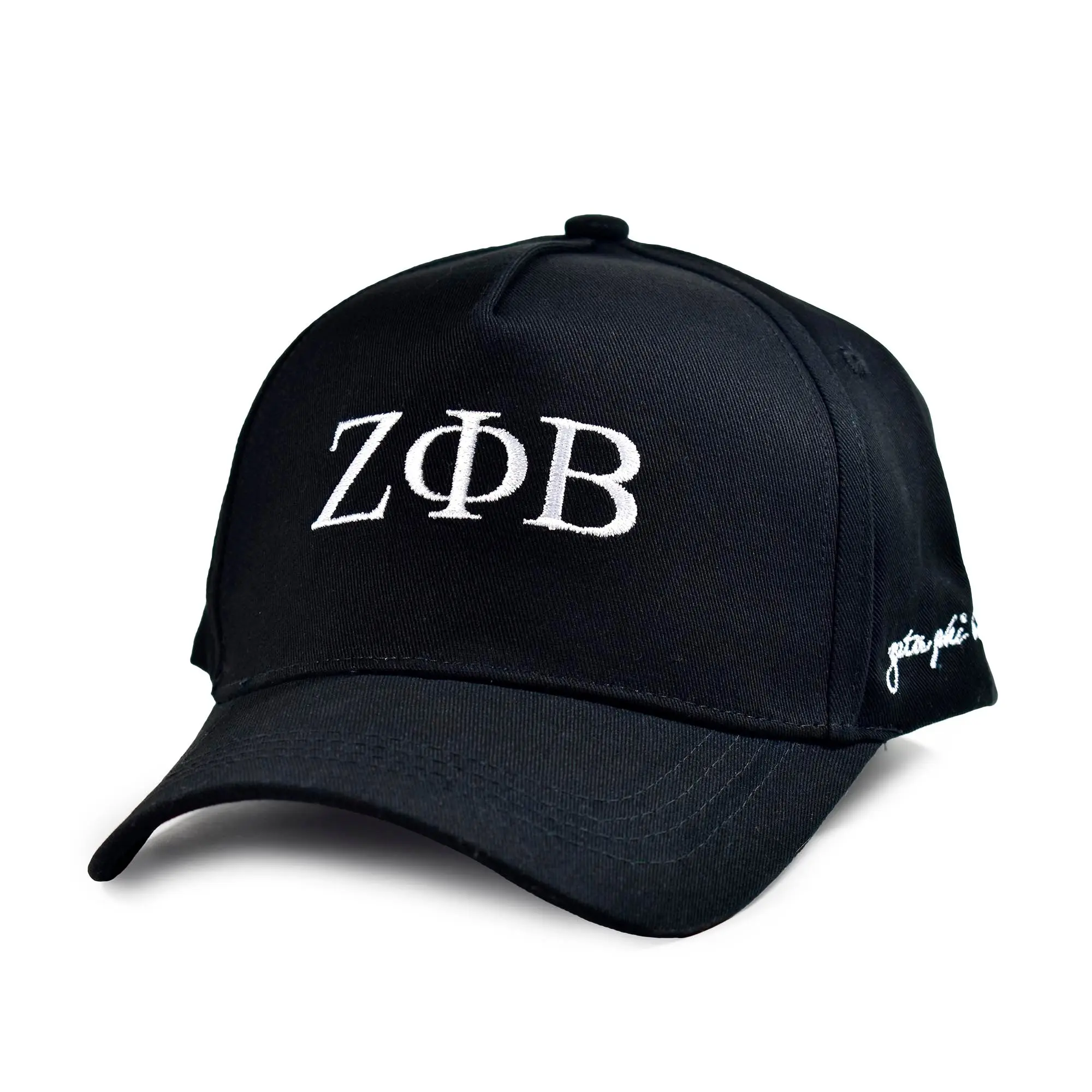 Zeta Phi Beta Sorority, Incorporated Baseball Cap- Brushed Cotton 5-Panel Black Hat