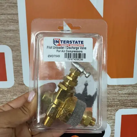 Interstate Pneumatics CVD7049 Pilot Unloader Discharge Valve, Heavy Duty Household Appliance Part, Adjustable Flow, 20 SCFM, 20 to 250 psi, Wide Temp. -15°F to 400°F, Compressor-Compatible for Harsh Jobs