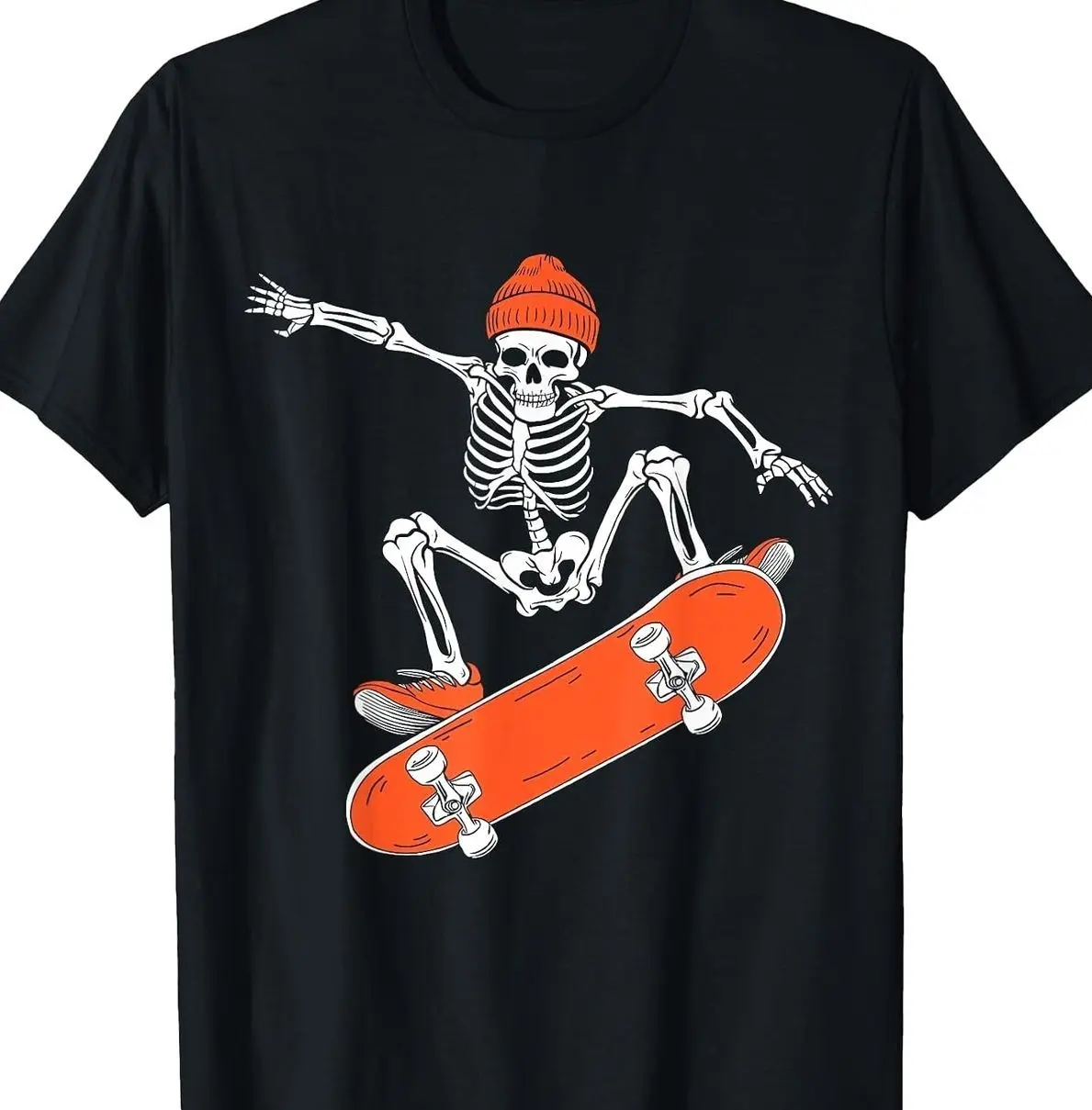 Skateboarding Skeleton Riding Skateboard Halloween Skater T-Shirt YXX