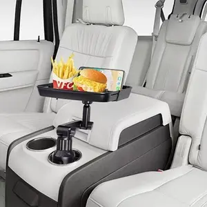 360° Swivel Car Cup Holder Tray, Expandable Food & Drink Table, Adjustable Base, Fits Most Cars, Car Tray for Cup Holders