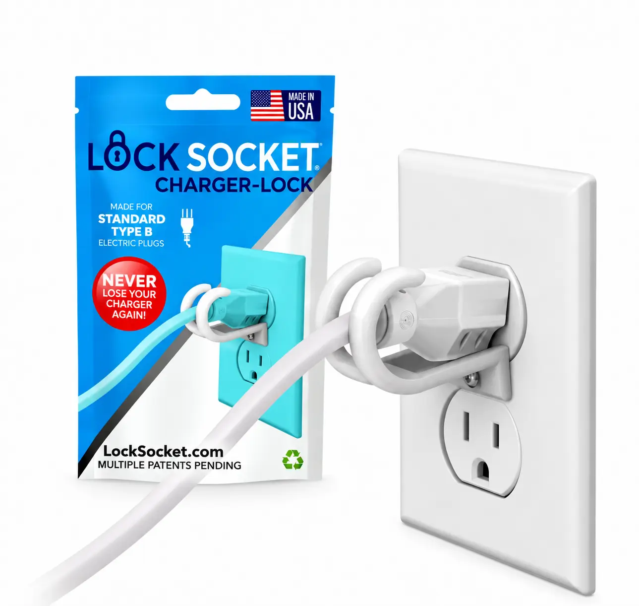 Standard  3 Pronged Outlet Lock Type B – LockSocket®
